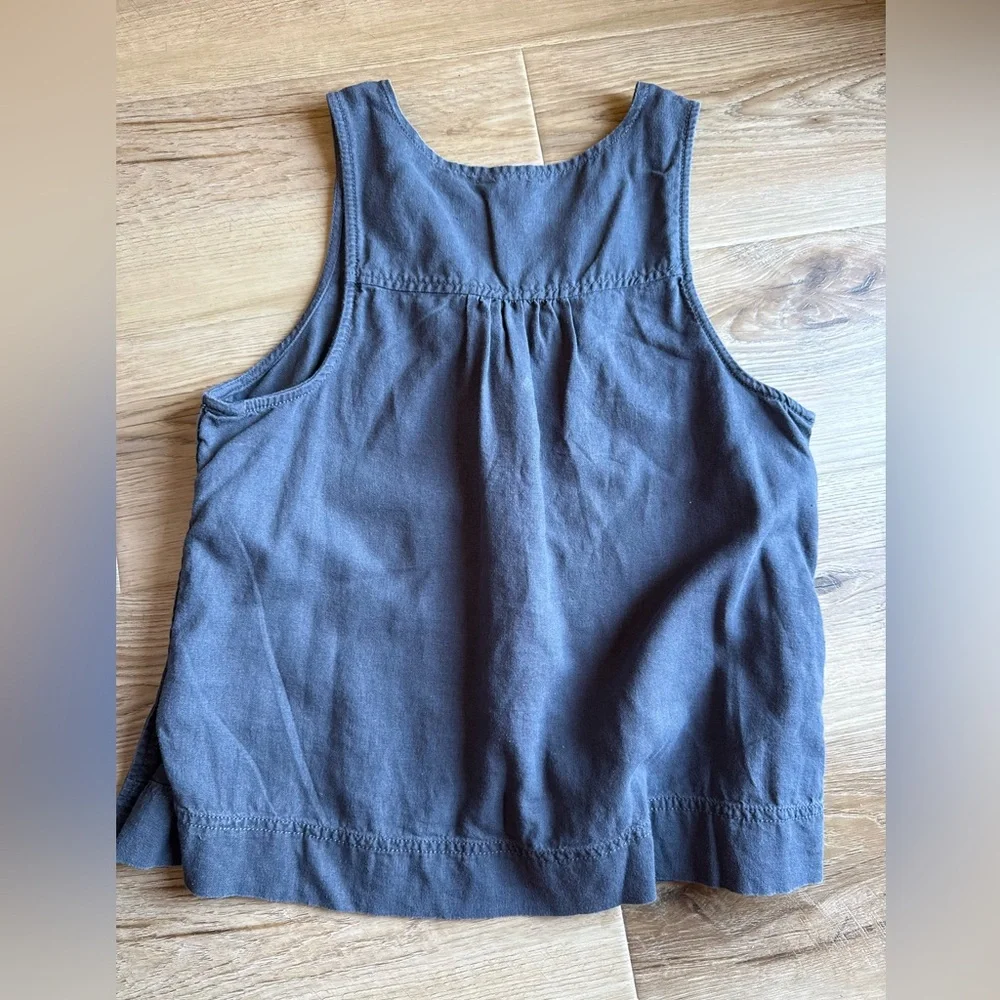 Caslon Gray V-Neck Button-Side Tank - Picture 3 of 5